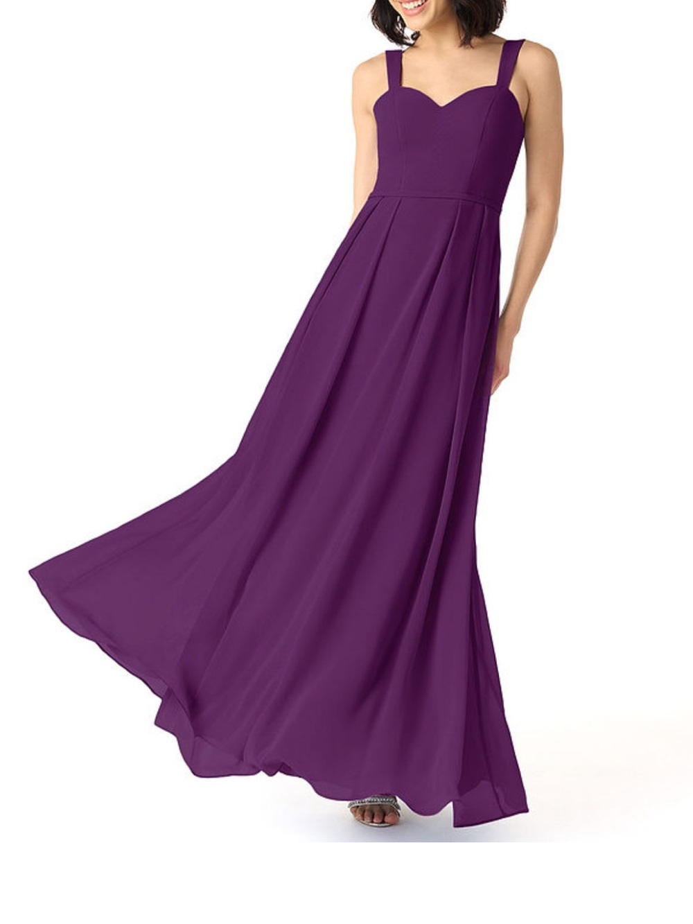 Azazie fully lined, floor length chiffon gown, purple, size 18, BNWT